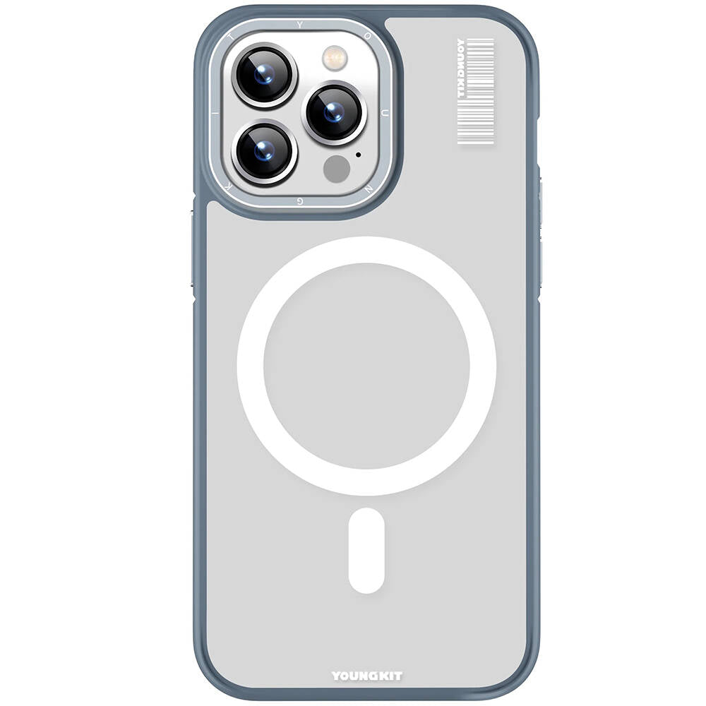 iPhone 13 Pro Max Kılıf Magsafe Şarj Özellikli Youngkit Rock Sand Serisi Kılıf Siyah