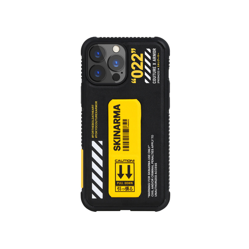 iPhone 13 Pro Max Kılıf SkinArma Standlı Deri Görünümlü Shingoki Kılıf Sarı