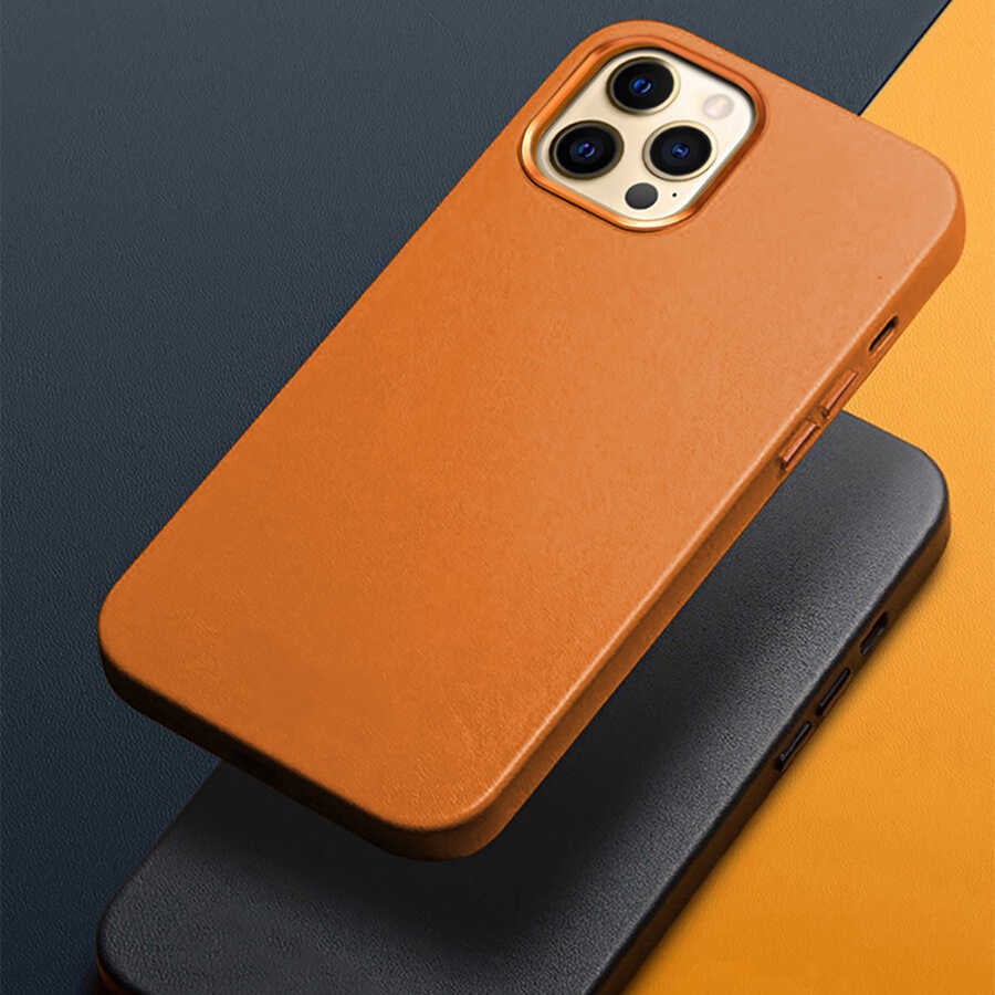 iPhone 13 Pro Max Kılıf Wiwu Magsafe Magnetic Kılıf Kahverengi