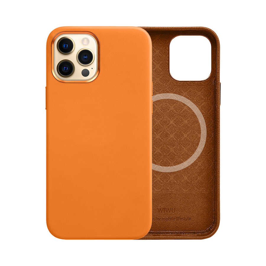 iPhone 13 Pro Max Kılıf Wiwu Magsafe Magnetic Kılıf Kahverengi