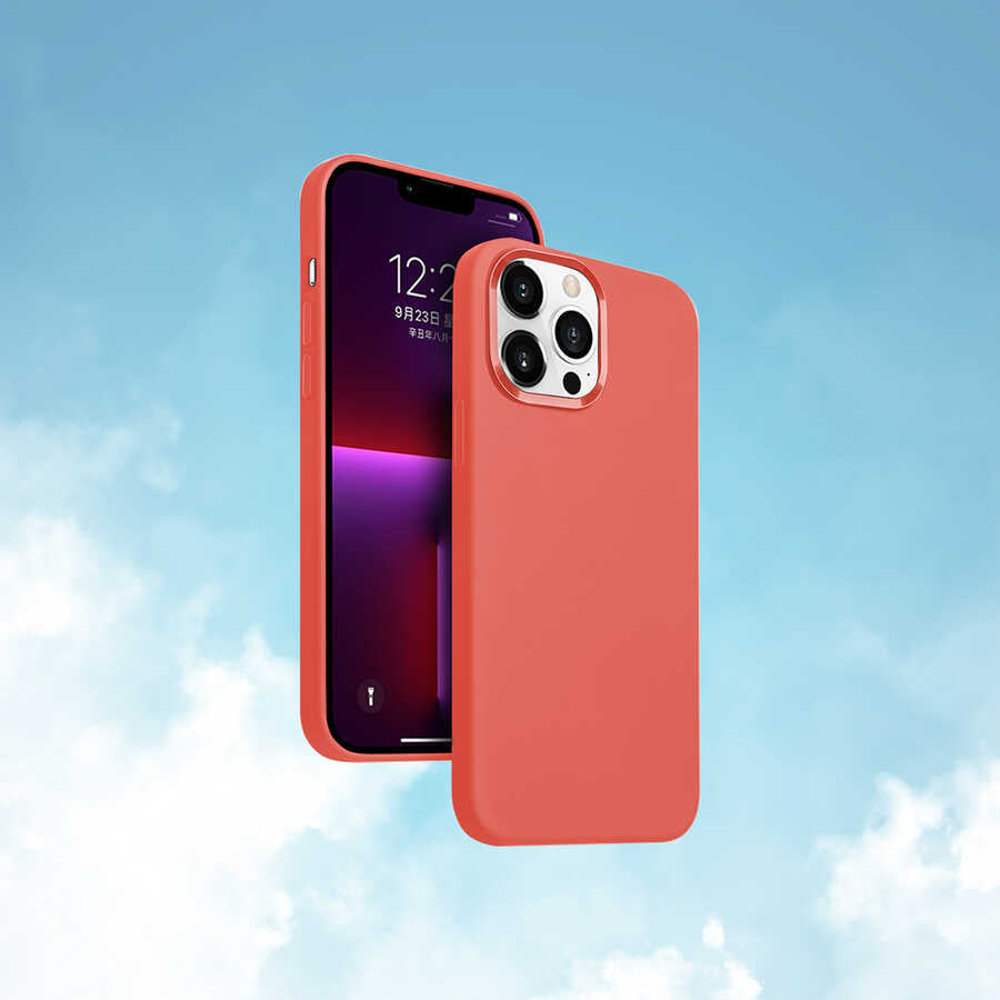 iPhone 13 Pro Max Kılıf Wiwu Magsafe Magnetic Silikon Kılıf Turuncu
