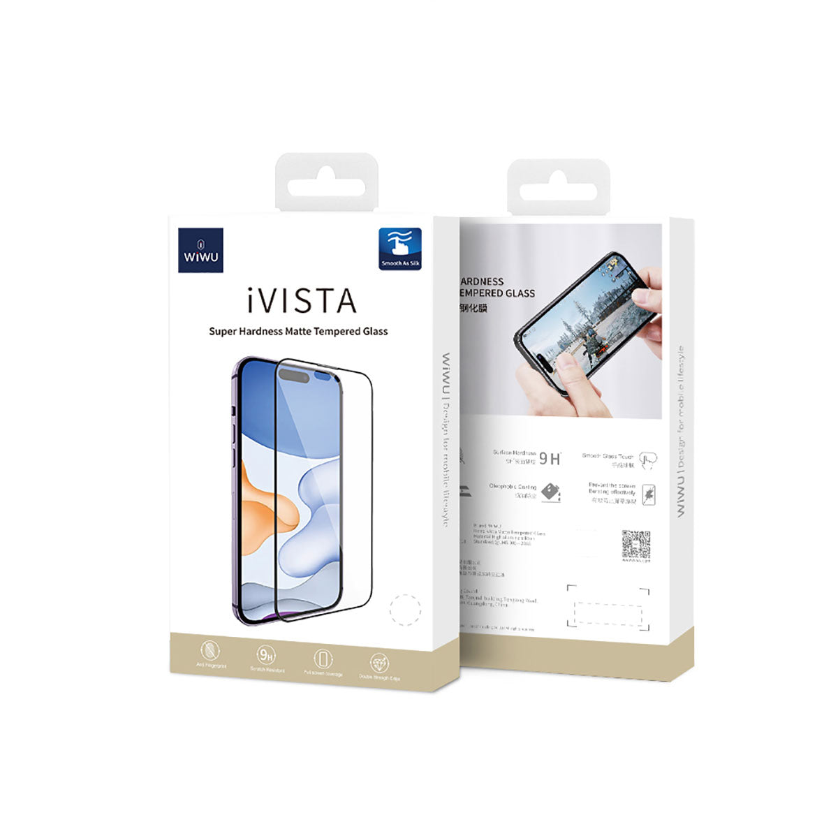 iPhone 13 Wiwu iVista Screen Matte Ultra Güçlü Temperli Mat Ekran Koruyucu Siyah