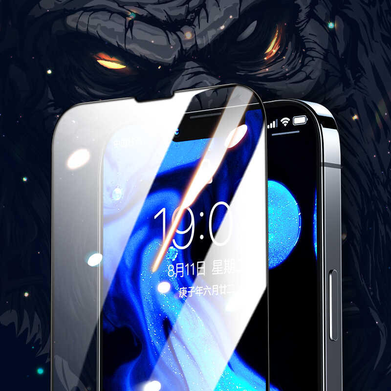 iPhone 14 Benks Little KingKong Temperli Cam Ekran Koruyucu Siyah