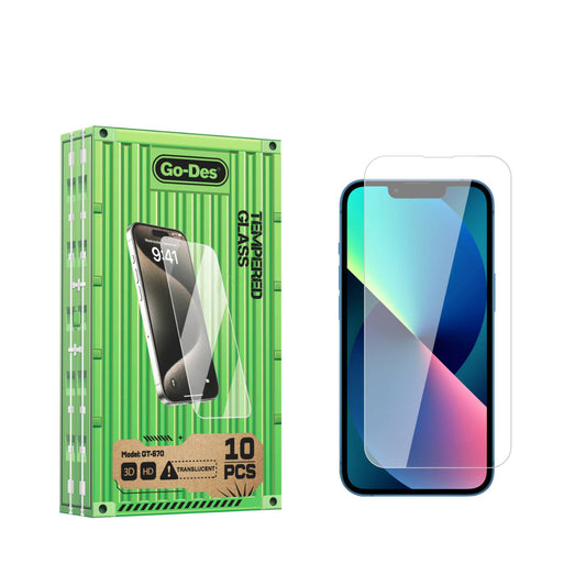 iPhone 14 Go Des Parmak İzi Bırakmayan 9H Oleofobik Bom Glass Ekran Koruyucu 10'lu Paket Renksiz