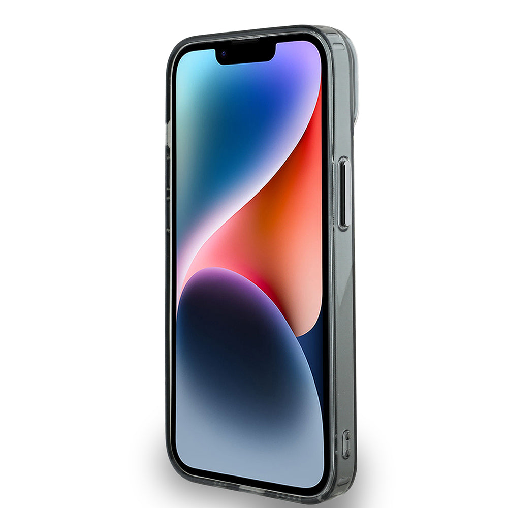 Apple iPhone 14 Kılıf Aston Martin Orjinal Lisanslı M-safe Şarj Özellikli  IML Baskı Logolu Metal Düğmeli Kapak Siyah