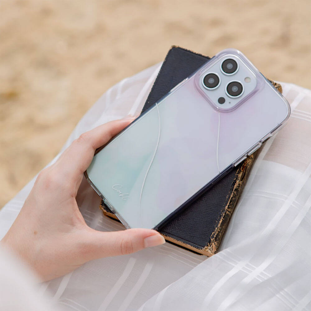 iPhone 14 Kılıf Dalgalı Çizgi Desenli Coehl Palette Kılıf Lila