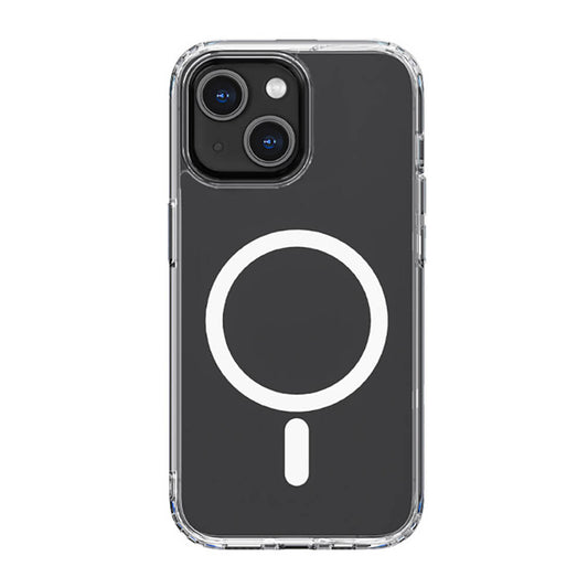 iPhone 14 Kılıf Magsafe Şarj Özellikli Airbagli Şeffaf PC Arka Yüzey Recci Magnetik Suction Serisi Kılıf Şeffaf