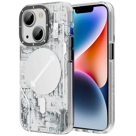 iPhone 14 Kılıf Magsafe Şarj Özellikli YoungKit Technology Serisi Kılıf Beyaz