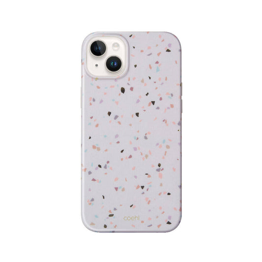 iPhone 14 Kılıf Mozaik Desenli Coehl Terrazzo Kılıf Pembe