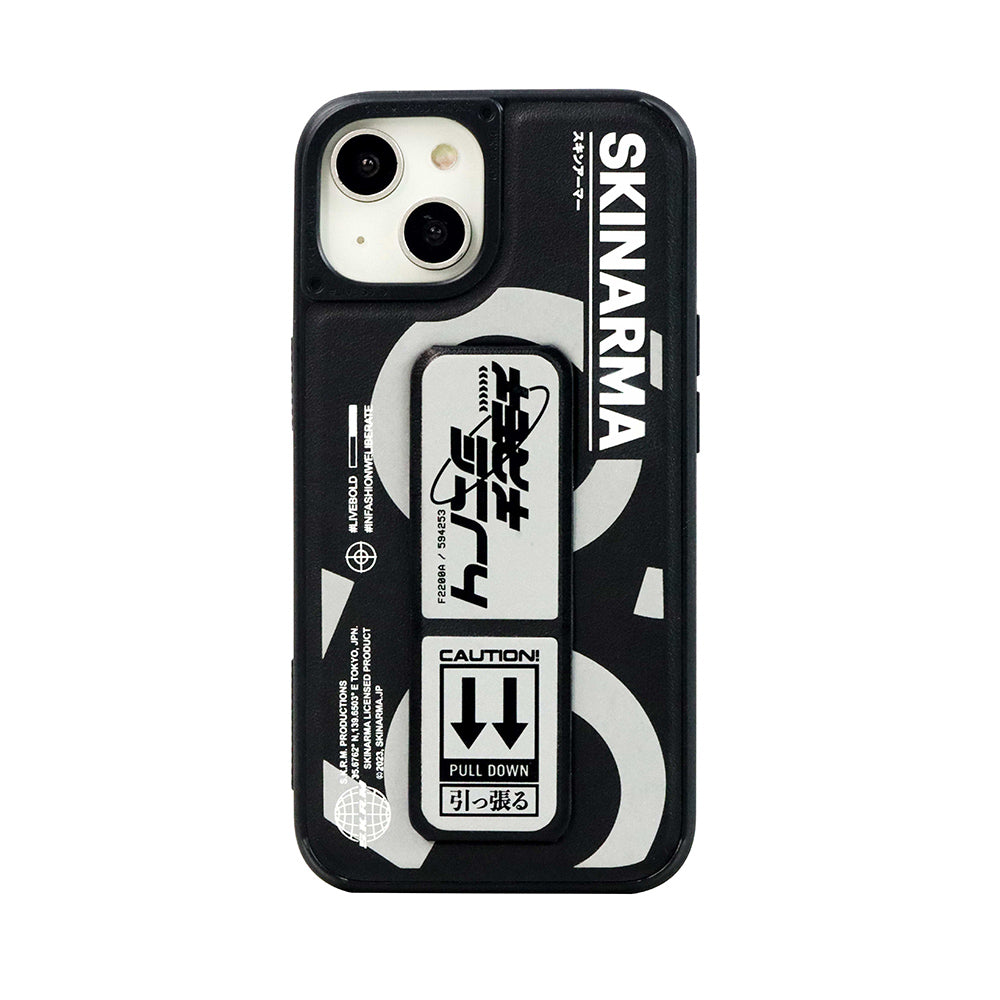 iPhone 14 Kılıf SkinArma Standlı Deri Görünümlü Bango Kılıf Gümüş