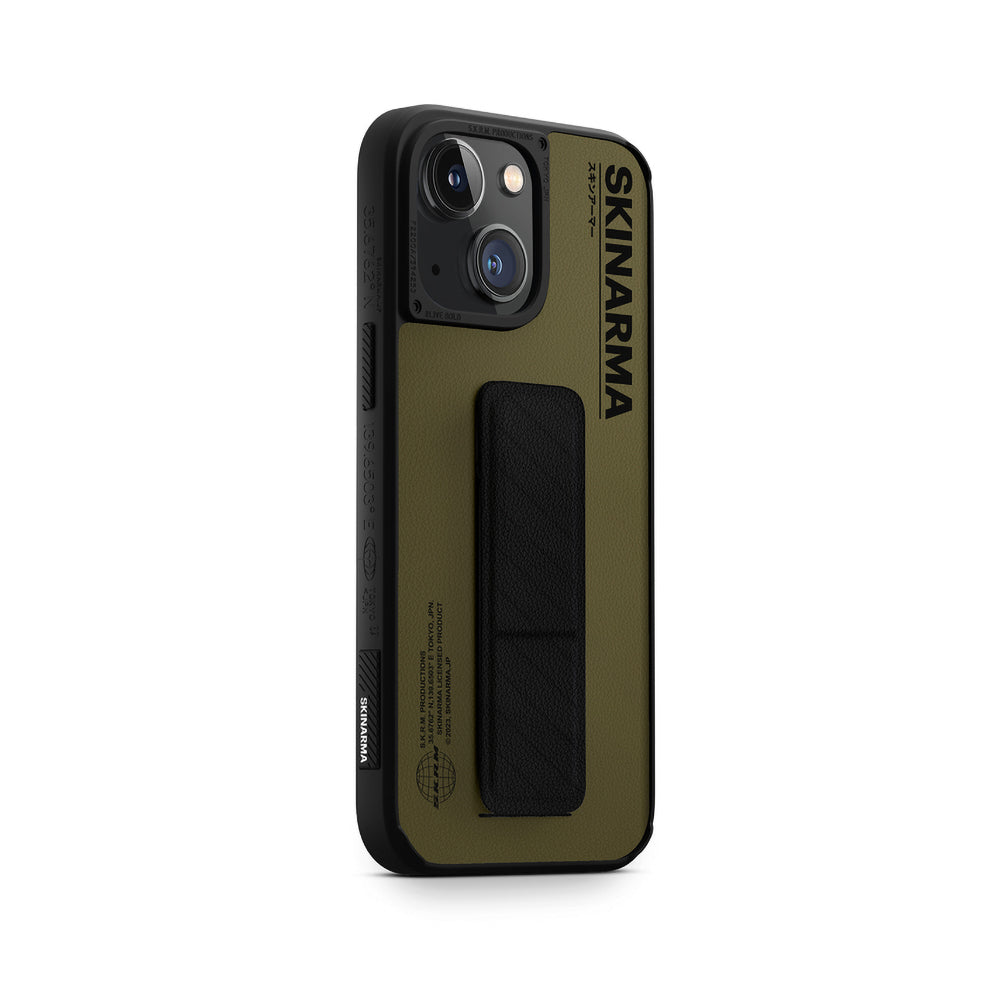 iPhone 14 Kılıf SkinArma Standlı Deri Görünümlü Gyo Kılıf Siyah