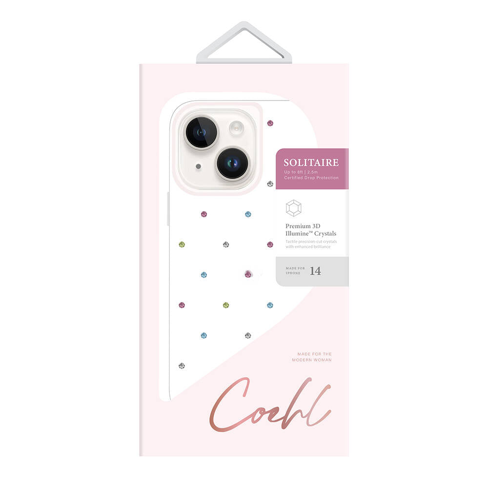 iPhone 14 Kılıf Tektaş Desenli Coehl Solitaire Kılıf Renksiz