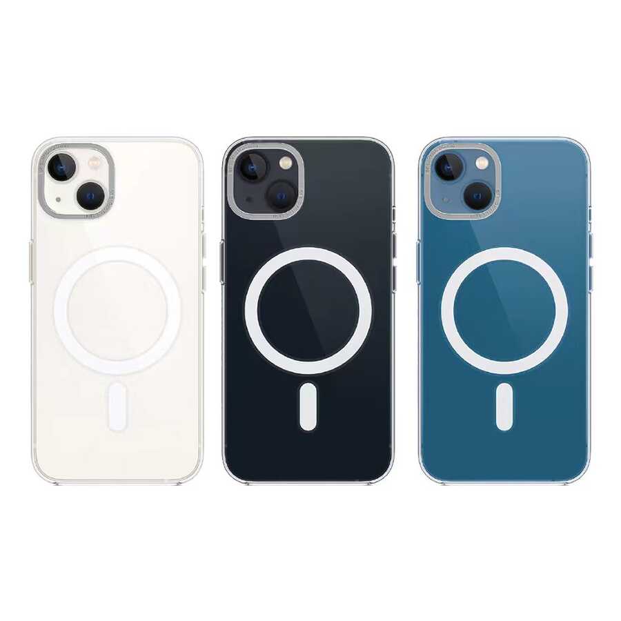 iPhone 14 Kılıf Wiwu MCC-102 Magnetic Crystal Sert PC Kılıf Renksiz