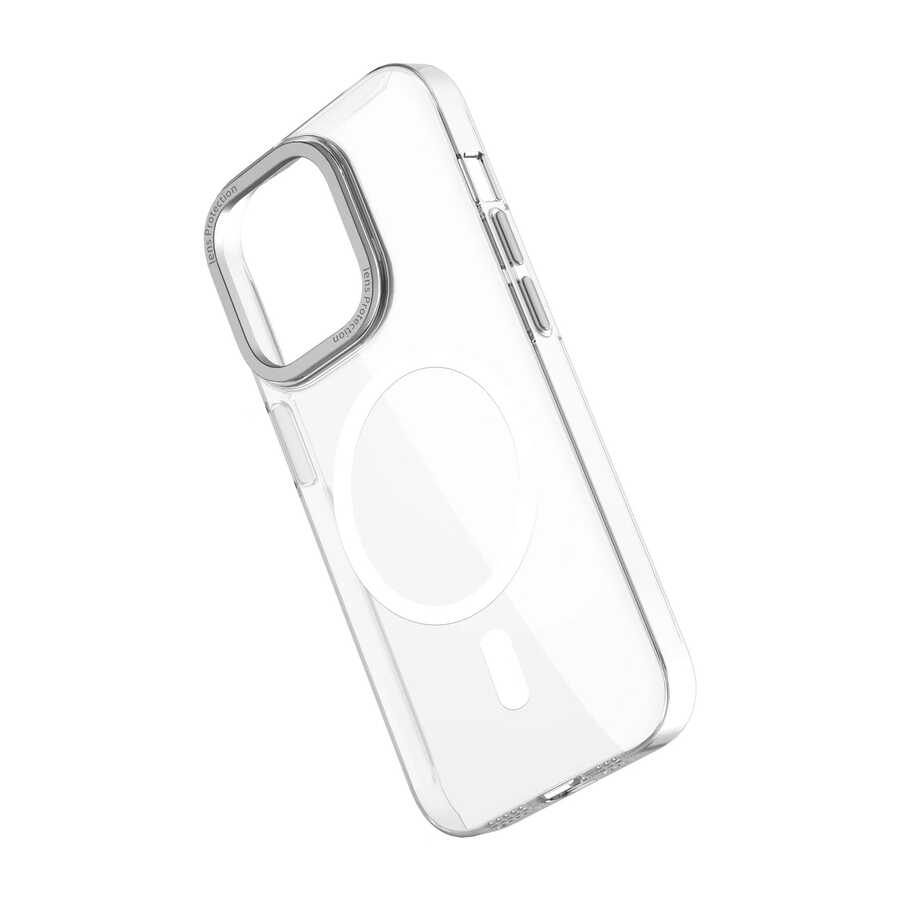 iPhone 14 Kılıf Wiwu MCC-102 Magnetic Crystal Sert PC Kılıf Renksiz