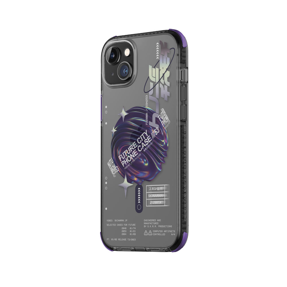 iPhone 14 Plus Kılıf SkinArma Şeffaf Airbag Tasarımlı Magsafe Şarj Özellikli Shorai Kılıf Mor