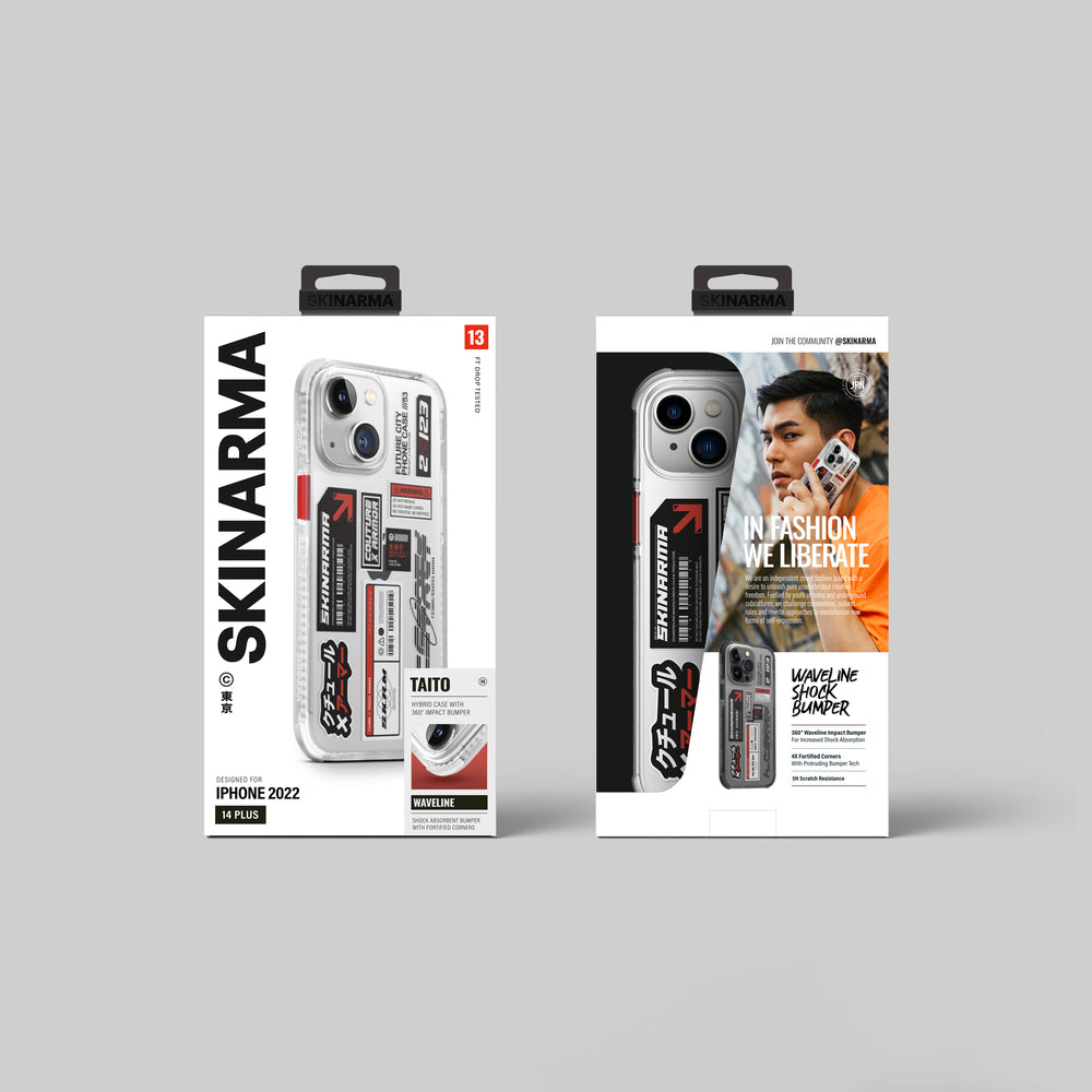 iPhone 14 Plus Kılıf SkinArma Şeffaf Desenli Airbag Tasarımlı Taito Kılıf Renksiz