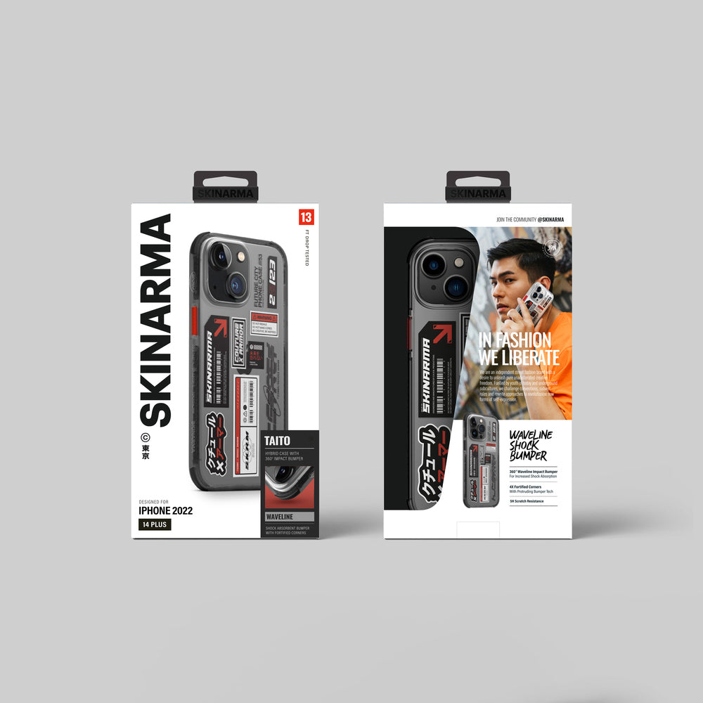 iPhone 14 Plus Kılıf SkinArma Şeffaf Desenli Airbag Tasarımlı Taito Kılıf Renksiz