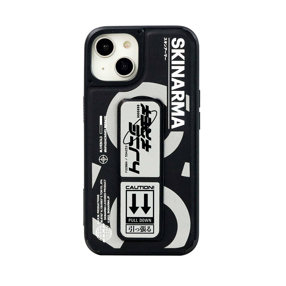 iPhone 14 Plus Kılıf SkinArma Standlı Deri Görünümlü Bango Kılıf Gümüş