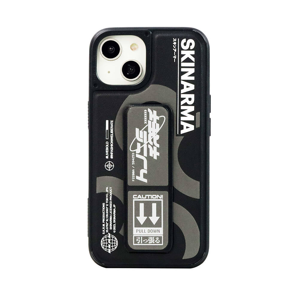 iPhone 14 Plus Kılıf SkinArma Standlı Deri Görünümlü Bango Kılıf Gümüş