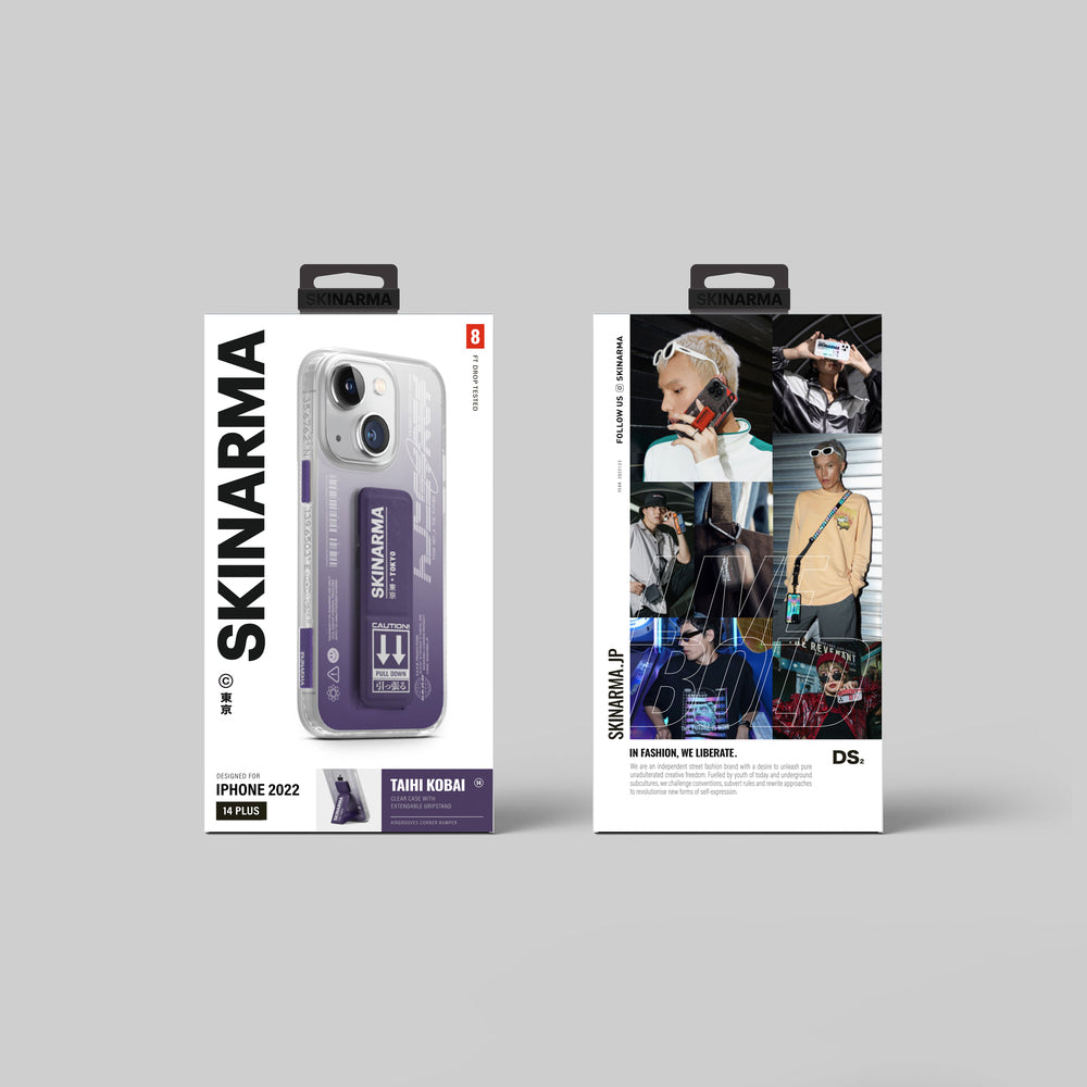 iPhone 14 Plus Kılıf SkinArma Standlı Şeffaf Tasarımlı Taihi Kobai Kılıf Mor