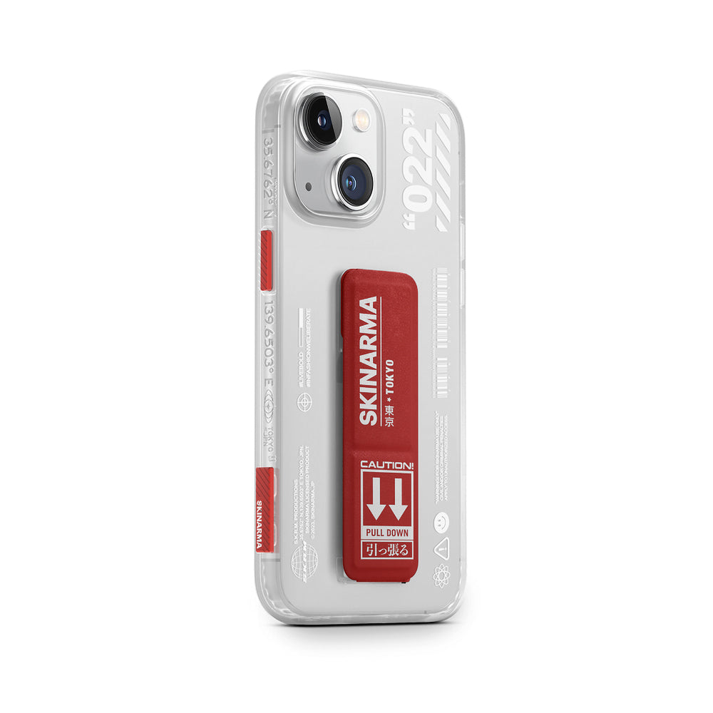 iPhone 14 Plus Kılıf SkinArma Standlı Şeffaf Tasarımlı Taihi Sora Kılıf Mavi