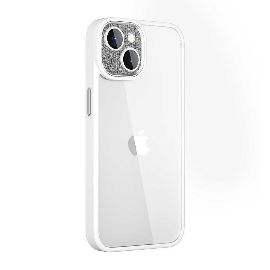 Apple iPhone 14 Plus Kılıf Wiwu GCC-105 Lens Korumalı Renkli Kenar Arkası Şeffaf Multicolor Kapak