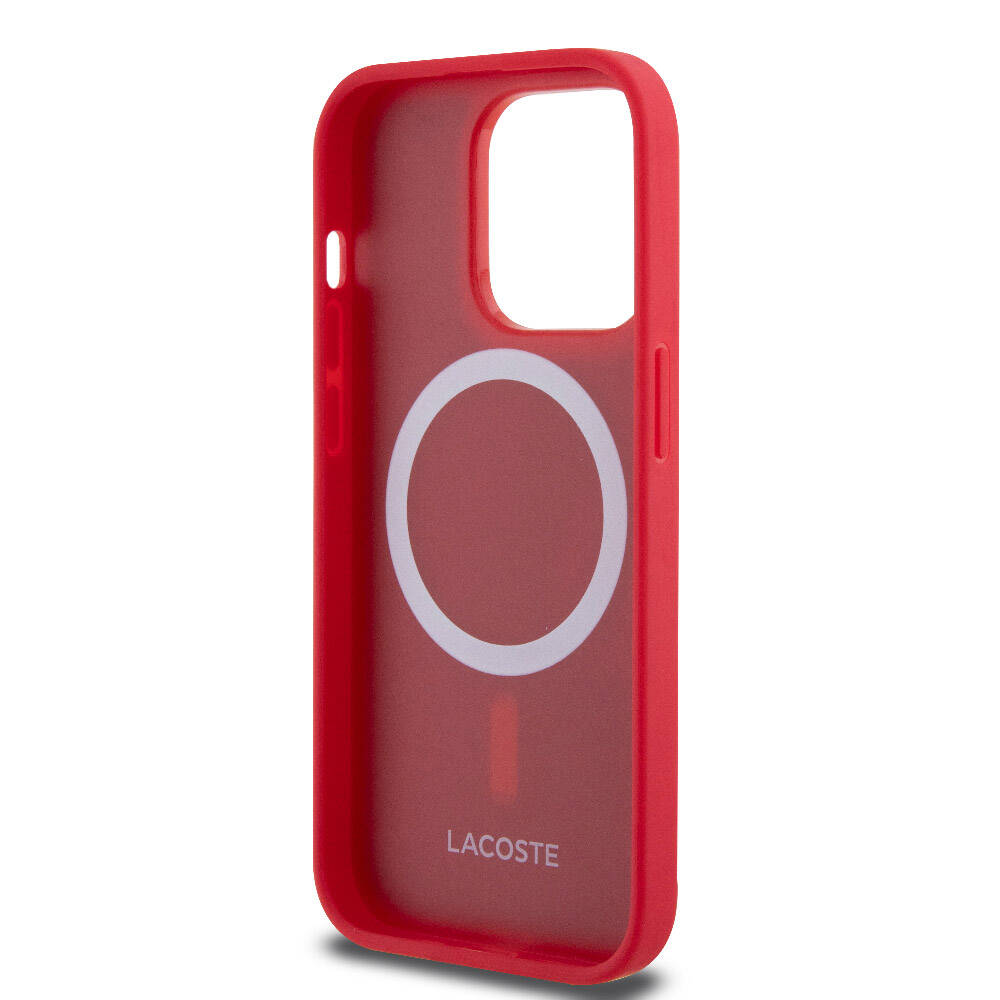 iPhone 14 Pro Kılıf Lacoste Orjinal Lisanslı PU Pike Desenli Arka Yüzey İkonik Timsah Dokuma Logolu Kılıf Yeşil