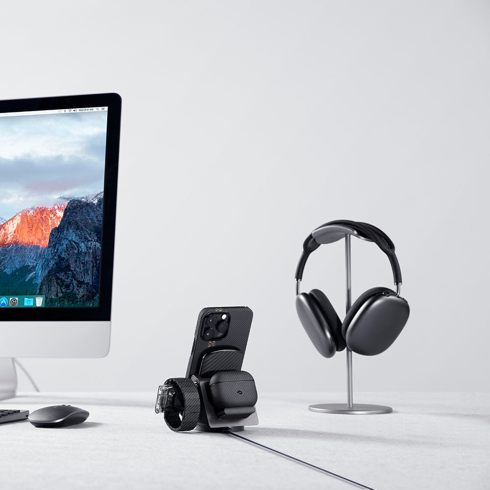 iPhone 14 Pro Kılıf Magsafe Şarj Özellikli 600D Aramid Fiber Pitaka Tactile Woven Orchestra Serisi Rhapsody Kılıf Siyah