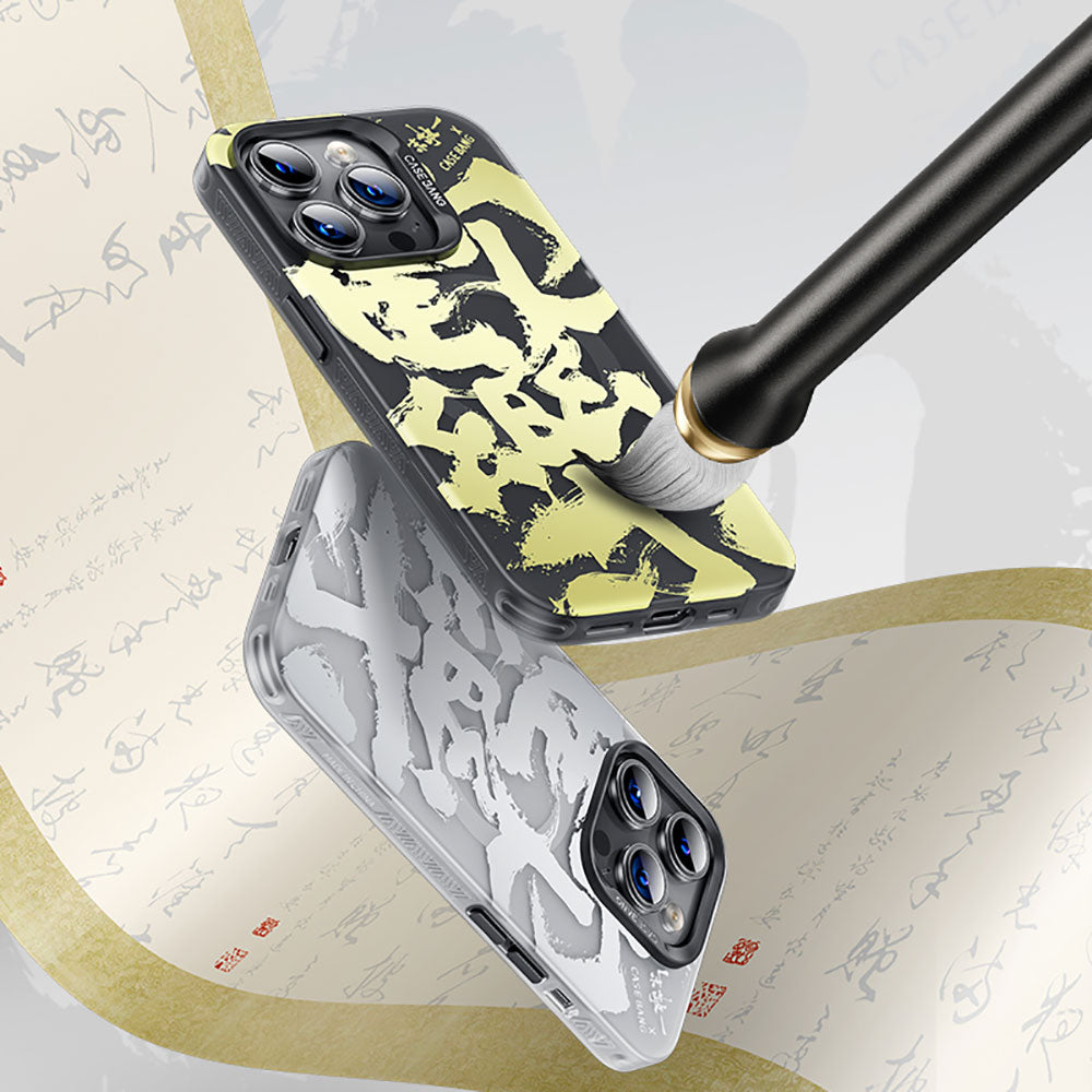 iPhone 14 Pro Kılıf Magsafe Şarj Özellikli Benks Casebang Calligraphy Joy Kılıf Beyaz