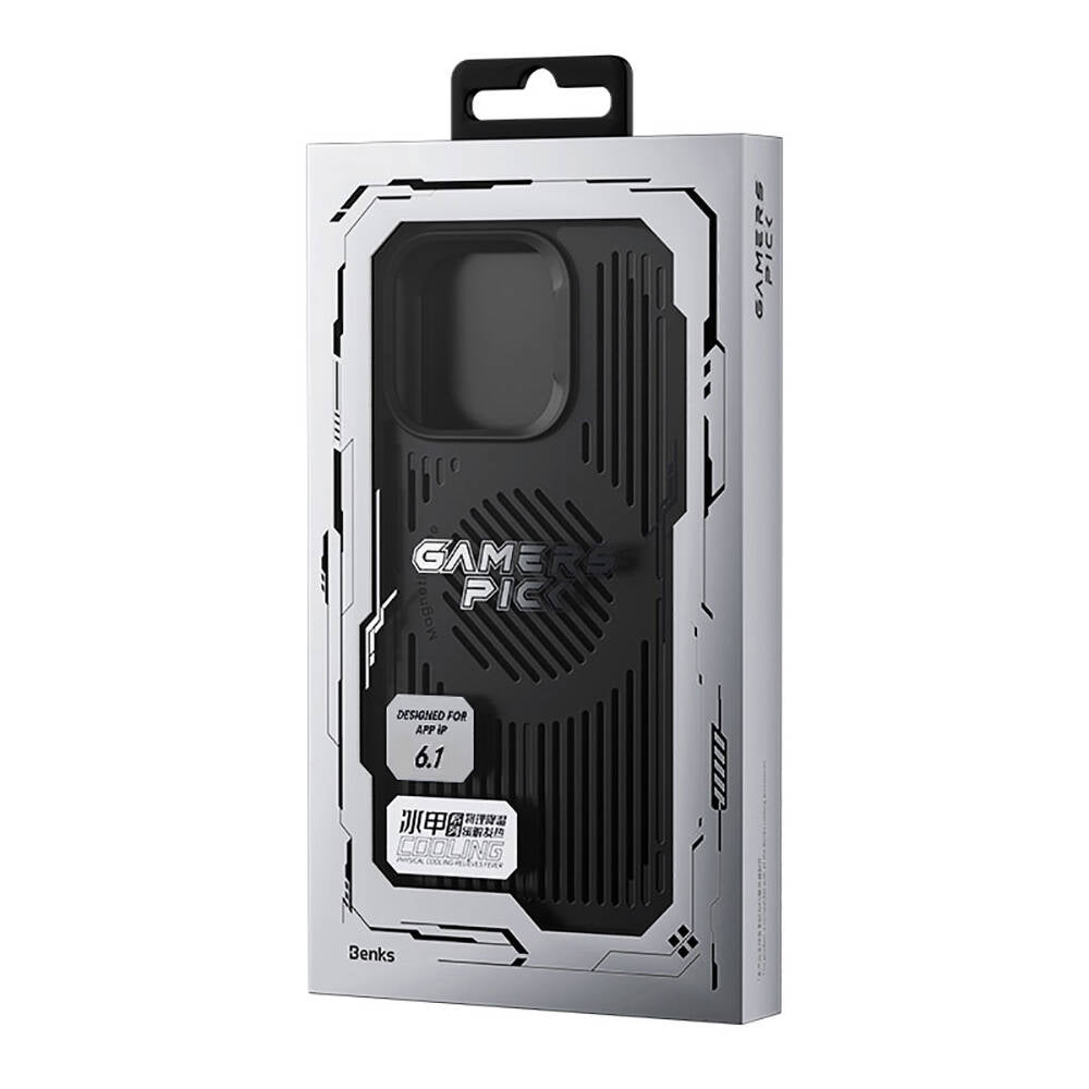 iPhone 14 Pro Kılıf Magsafe Şarj Özellikli Düşme Dirençli Soğutucu Benks Biliz Kılıf Siyah