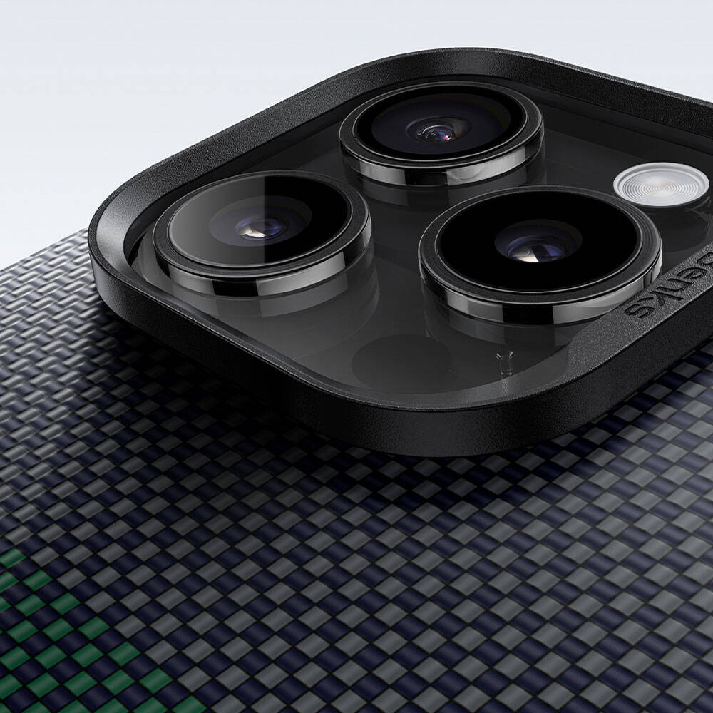 iPhone 14 Pro Kılıf Magsafe Şarj Özellikli Karbon Fiber Tasarımlı Benks Aurora ArmorAir Kevlar Kılıf Siyah