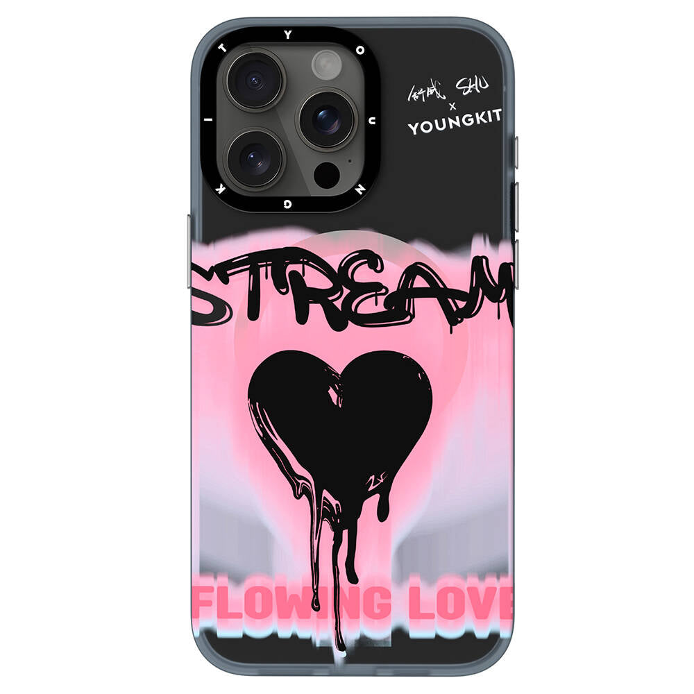 iPhone 14 Pro Kılıf Magsafe Şarj Özellikli Shu Tasarımlı Youngkit Dreamland Serisi Kılıf Pembe