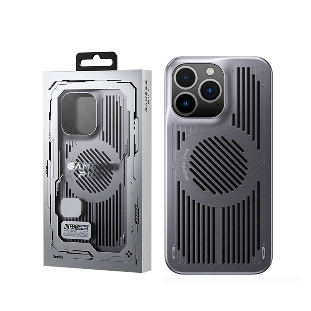 iPhone 14 Pro Kılıf Magsafe Şarj Özellikli Soğutucu Benks Biliz Kılıf Gri