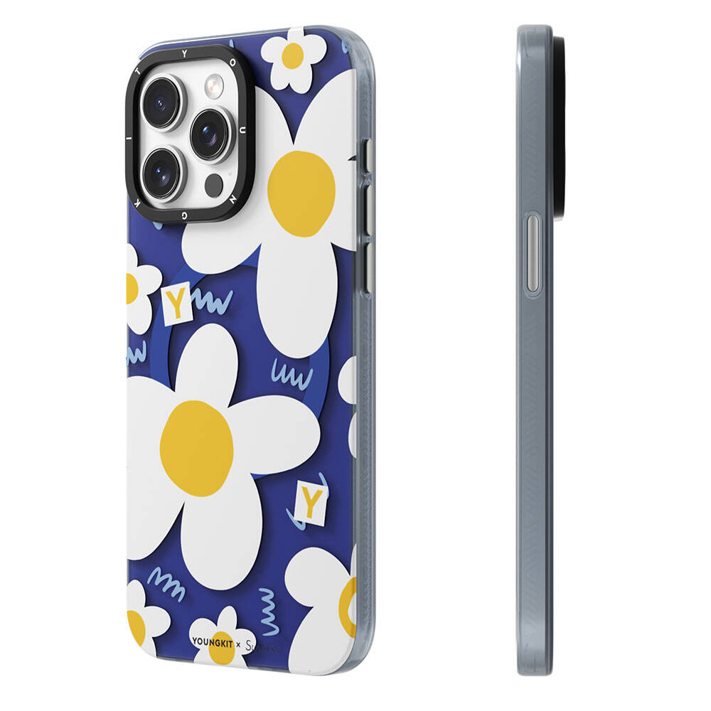 iPhone 14 Pro Kılıf Magsafe Şarj Özellikli Sunshine Tasarımlı Youngkit Spring Breeze Serisi Kılıf Beyaz
