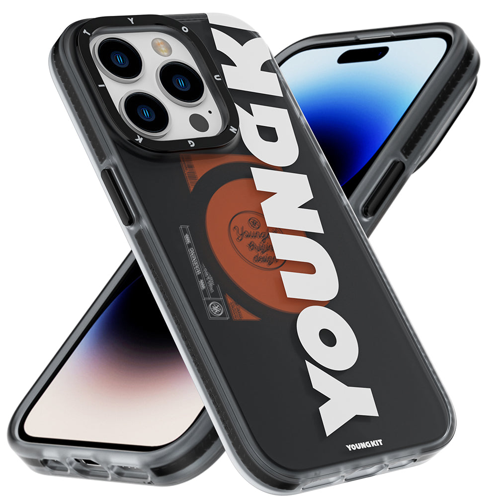 iPhone 14 Pro Kılıf Magsafe Şarj Özellikli Youngkit Binfen Serisi Yazı Temalı Kılıf Yeşil