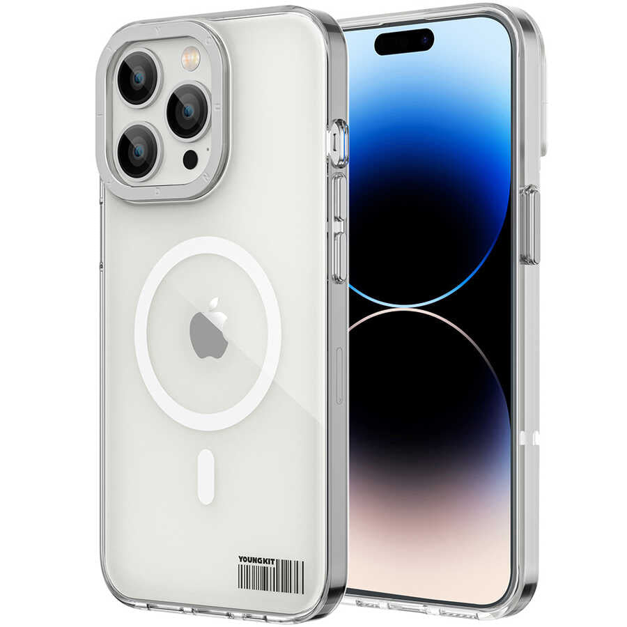 Apple iPhone 14 Pro Kılıf M-safe Şarj Özellikli Youngkit Coloured Glaze Serisi Kapak