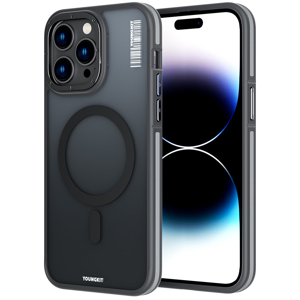 Apple iPhone 14 Pro Kılıf M-safe Şarj Özellikli Youngkit Rock Sand Serisi Kapak