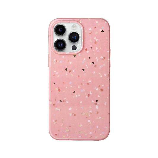 iPhone 14 Pro Kılıf Mozaik Desenli Coehl Terrazzo Kılıf Pembe