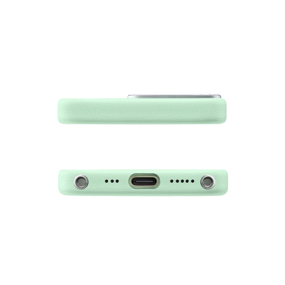 Apple iPhone 14 Pro Kılıf Suni Deri Tasarımlı Pynana Starry Serisi Kapak Yeşil