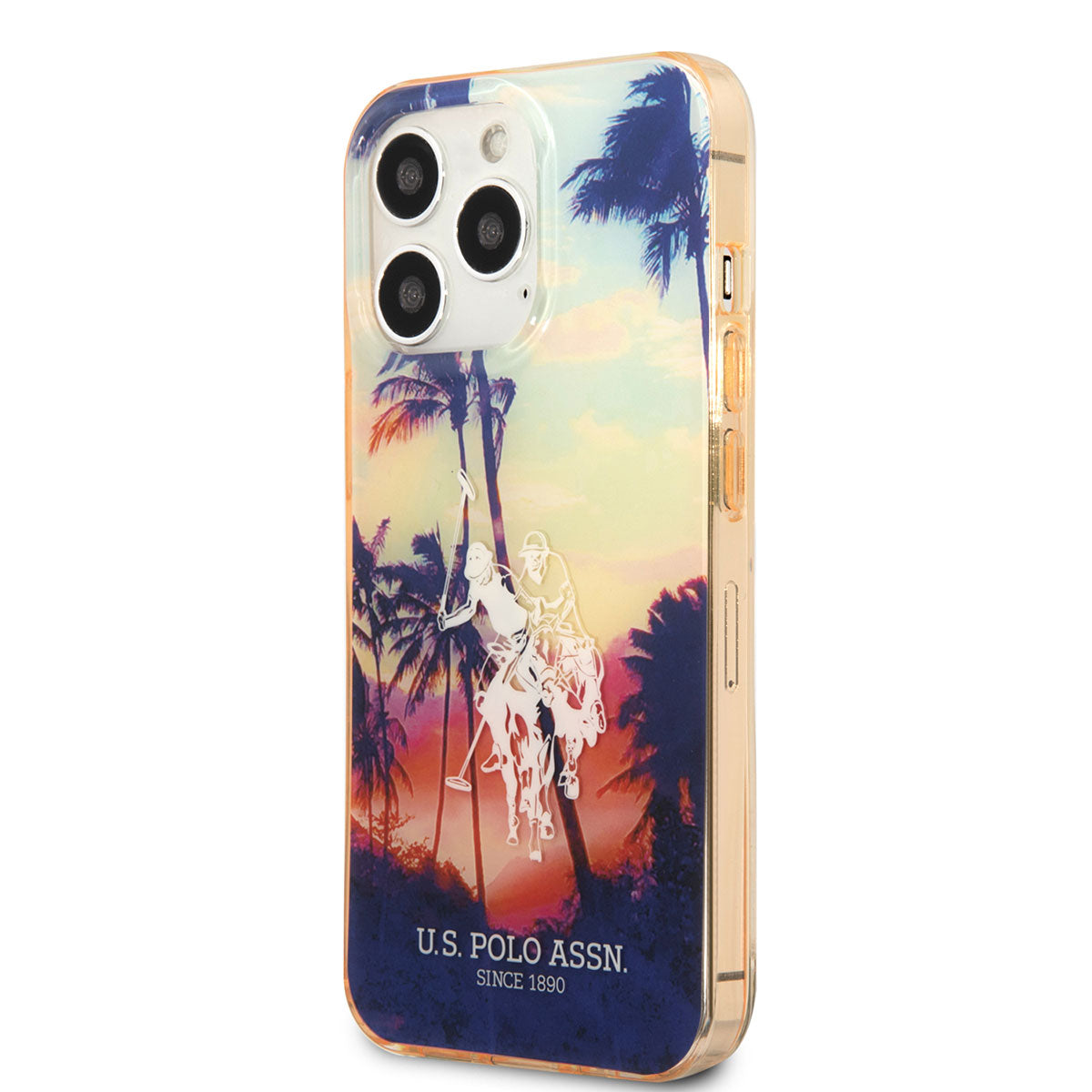 iPhone 14 Pro Kılıf U.S. POLO ASSN. Renkli Ağaç Baskılı Dizayn Kılıf Kırmızı