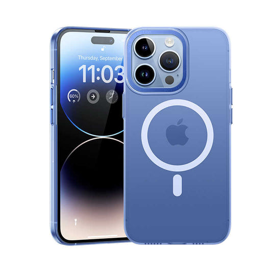 iPhone 14 Pro Kılıf Wireless Şarj Destekli Benks Magnetik Haze Kılıf Derin Mor