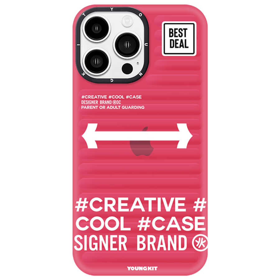 iPhone 14 Pro Kılıf YoungKit Luggage FireFly Serisi Kılıf Pembe
