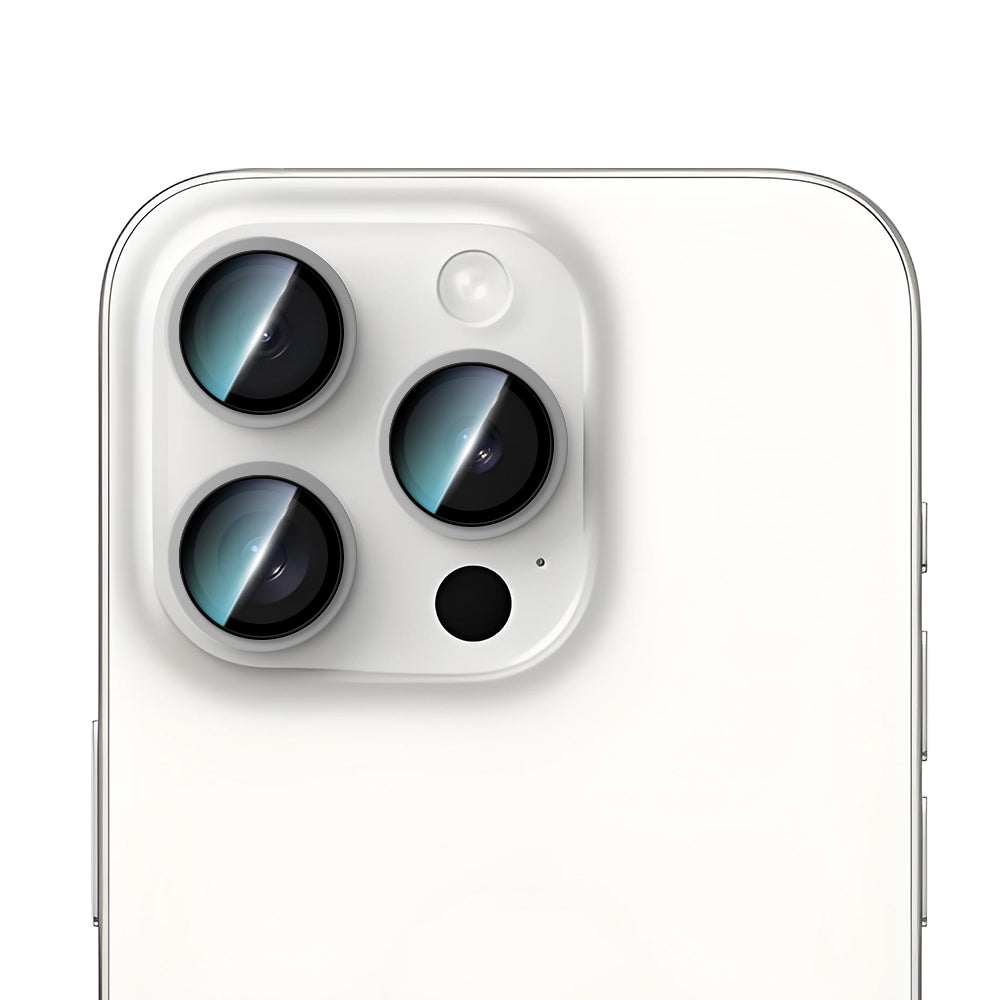 Apple iPhone 14 Pro Max CaseWorld Alloy Serisi Oleofobik Anti Reflective Kamera Lens Koruyucu Gümüş