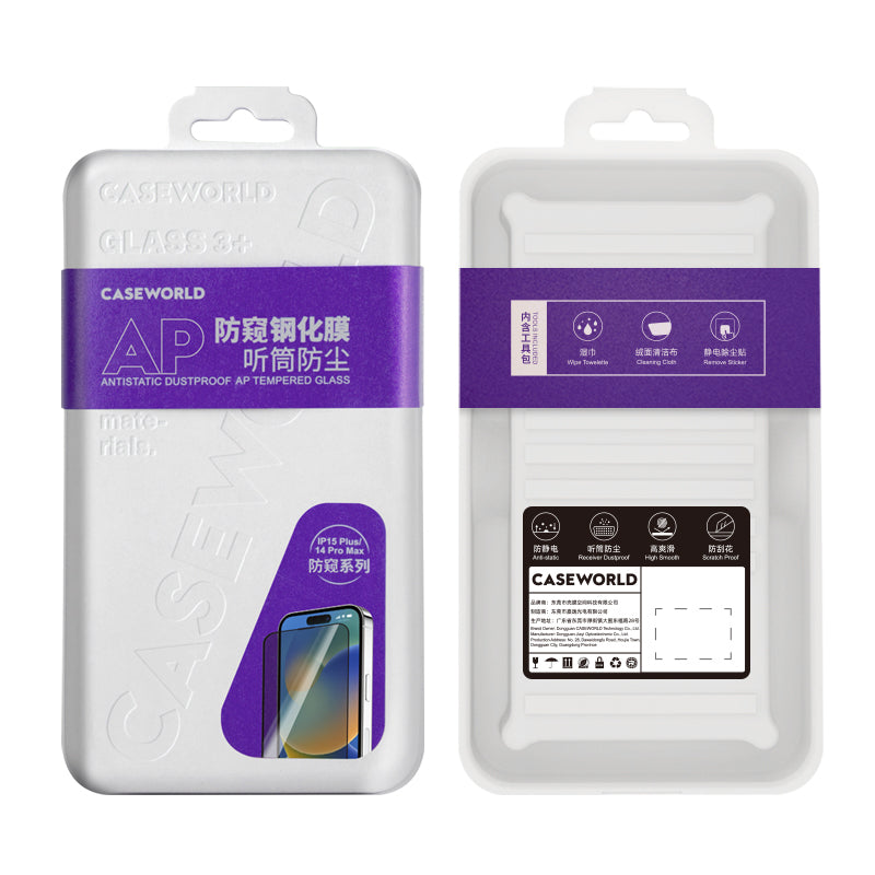 Apple iPhone 14 Pro Max CaseWorld HD Serisi 0.33mm Privacy Temperli Cam Ekran Koruyucu Siyah