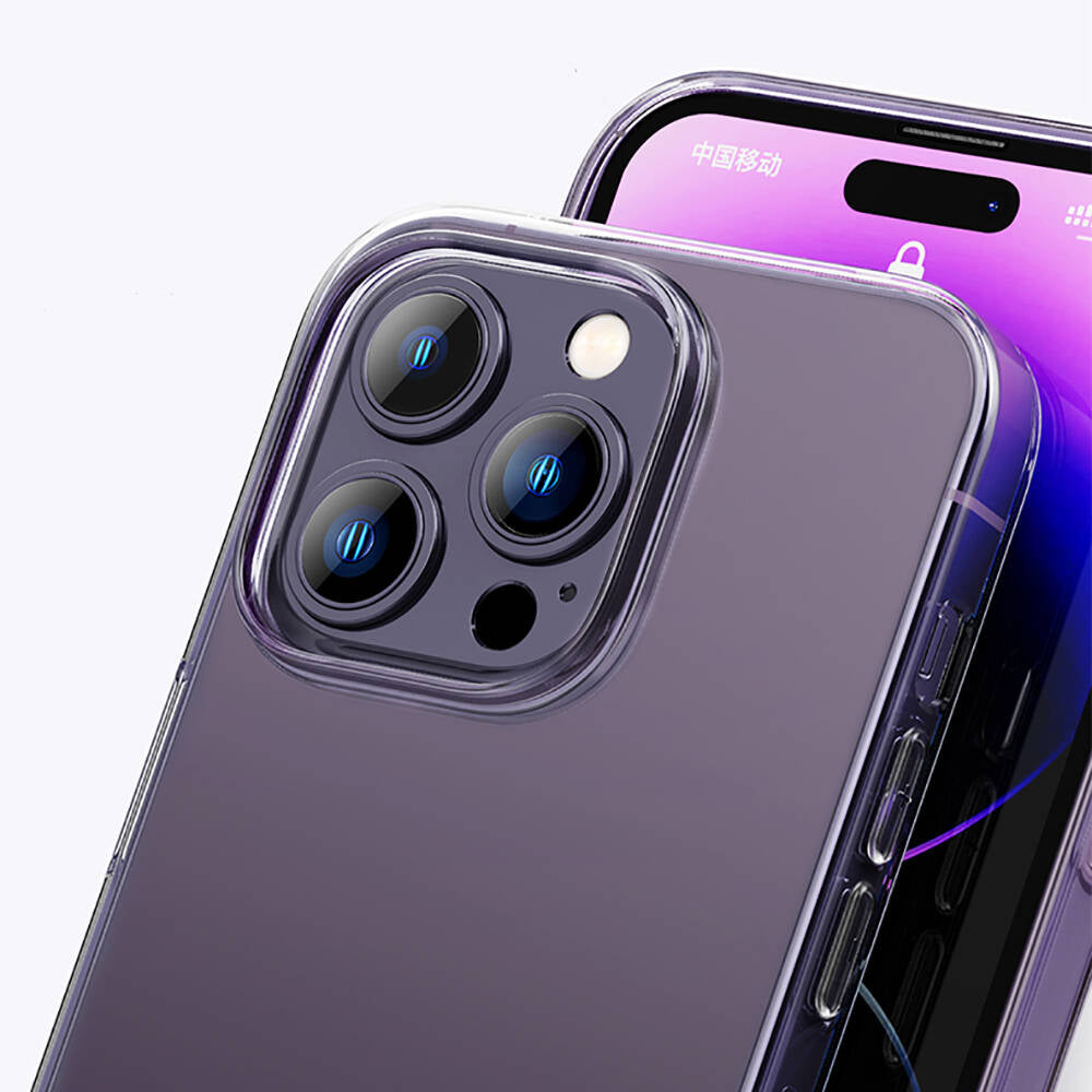 iPhone 14 Pro Max Kılıf Airbagli Şeffaf Darbe Emici Silikon Tasarımlı Recci Clarity Serisi Kılıf Şeffaf