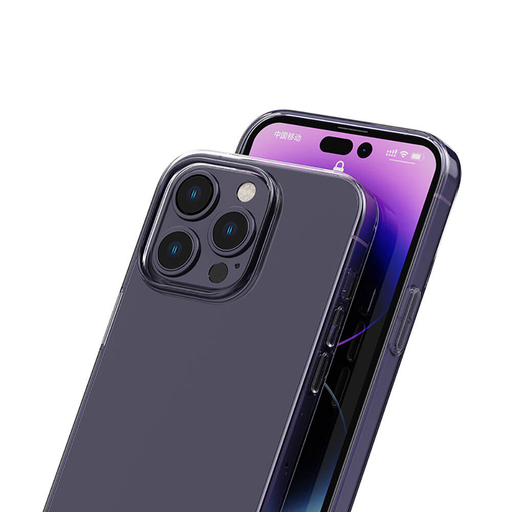 iPhone 14 Pro Max Kılıf Airbagli Şeffaf Darbe Emici Silikon Tasarımlı Recci Clarity Serisi Kılıf Şeffaf