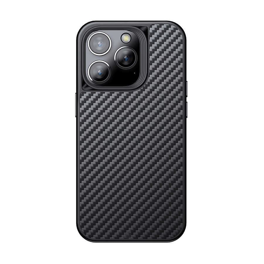 Apple iPhone 14 Pro Max Kılıf Aramid Karbon Fiber M-safe Özellikli Wlons Radison Kapak