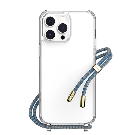 iPhone 14 Pro Max Kılıf Boyun Askılı Şok Önleyicili Şeffaf Lisanslı Switcheasy Play Kılıf Lacivert