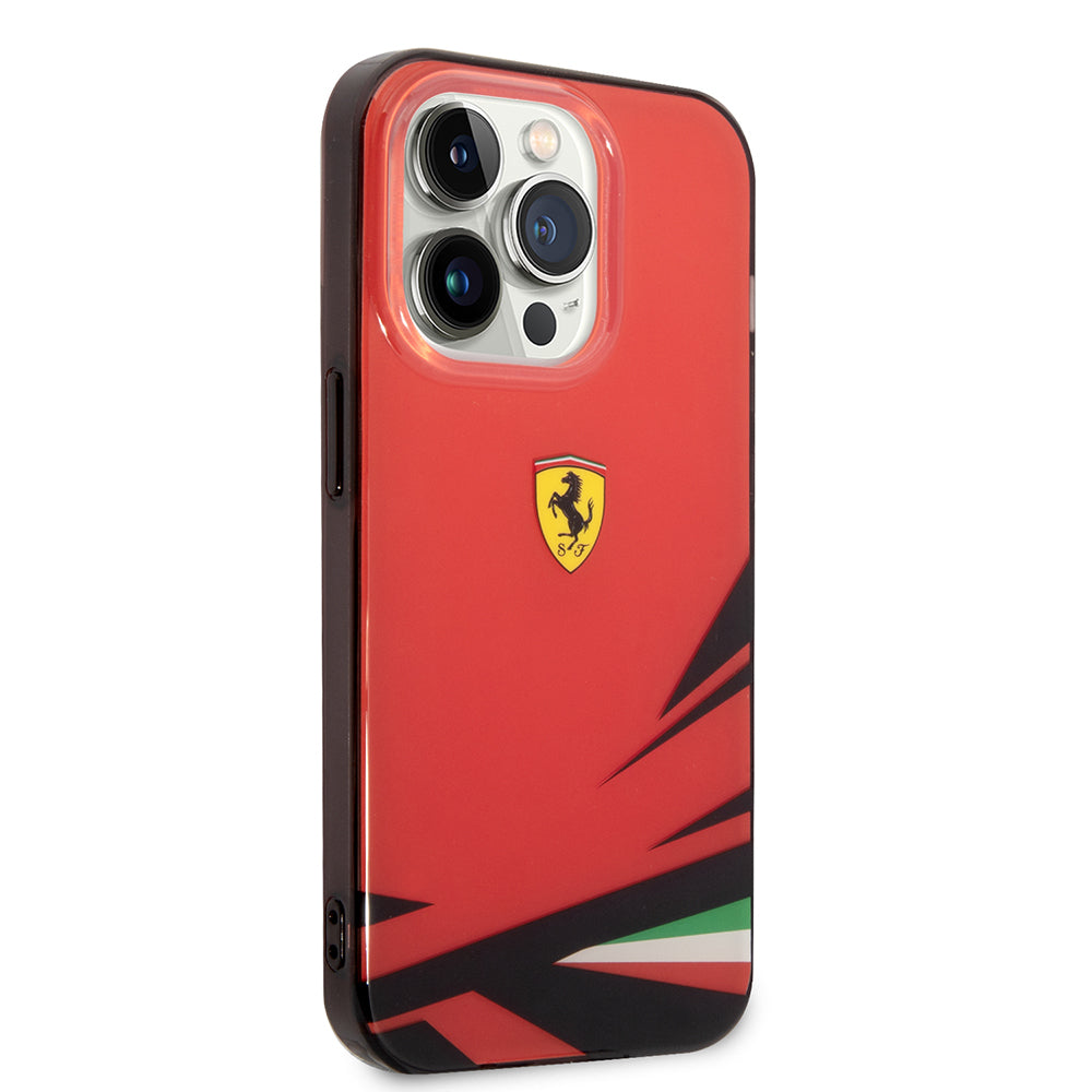 Apple iPhone 14 Pro Max Kılıf Ferrari Sarı İtalyan Bayrak Baskılı Dizayn Kapak