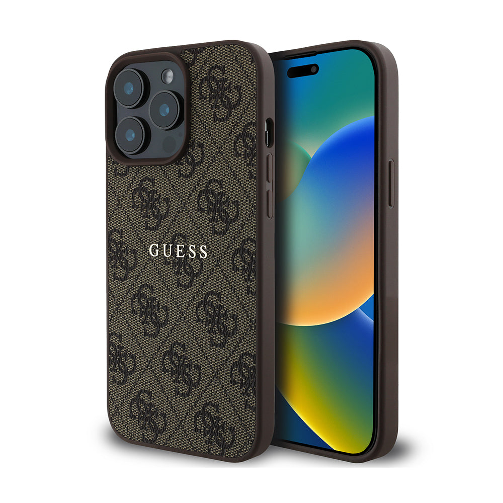 Apple iPhone 14 Pro Max Kılıf Guess Orjinal Lisanslı M-safe Şarj Özellikli 4G Desen Yazı Logolu Kapak